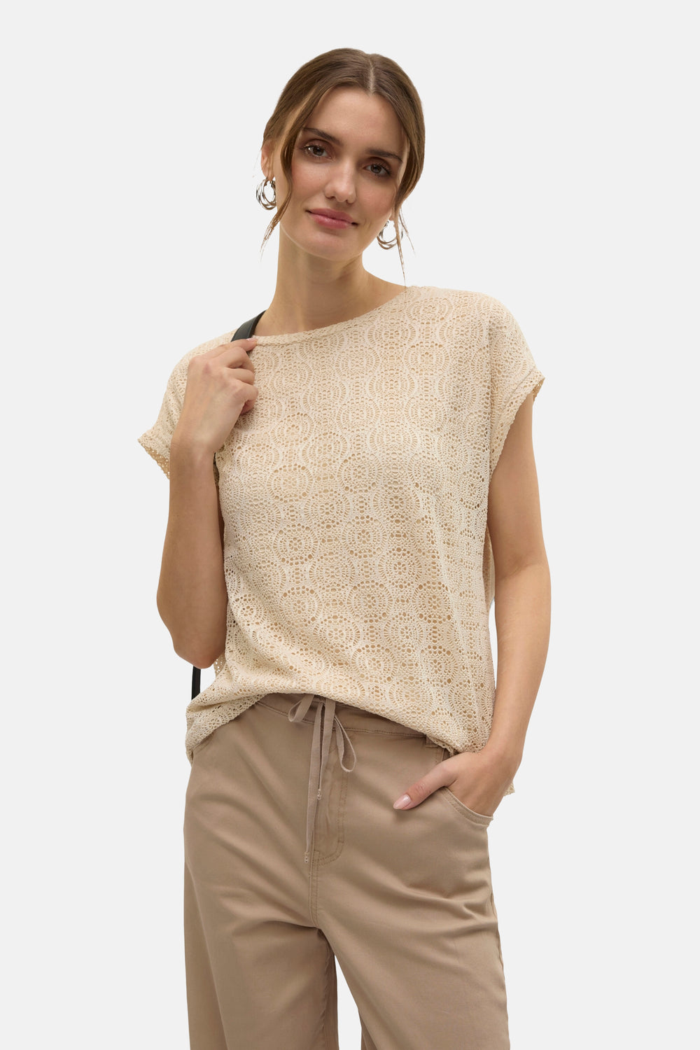 Top uni manches courtes Beige - VERO MODA®