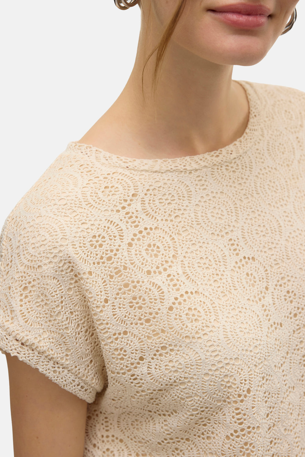 Top uni manches courtes Beige - VERO MODA®