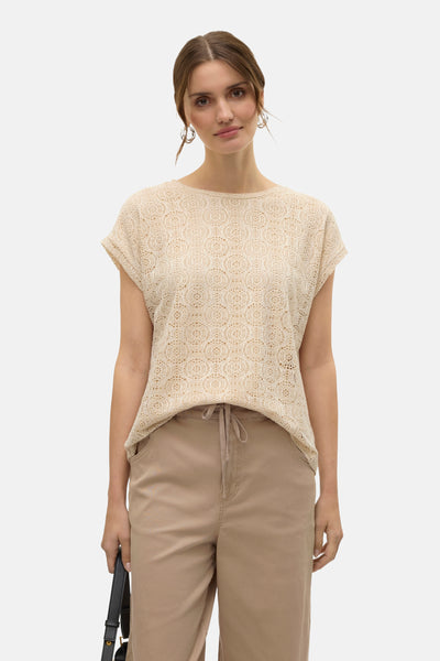 Top uni manches courtes Beige - VERO MODA®