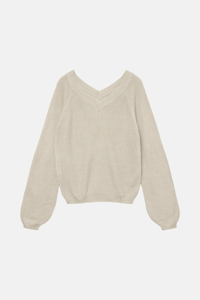 Pull col V Beige - VERO MODA®