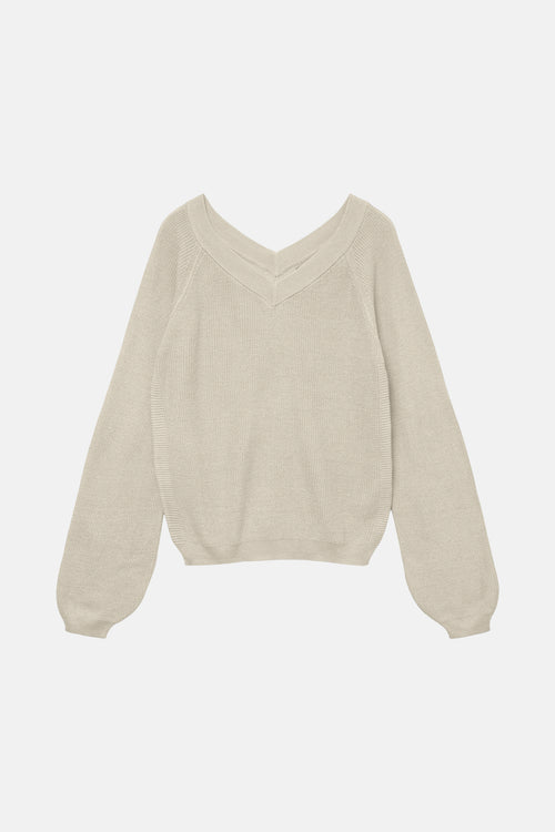 Pull col V Beige - VERO MODA®