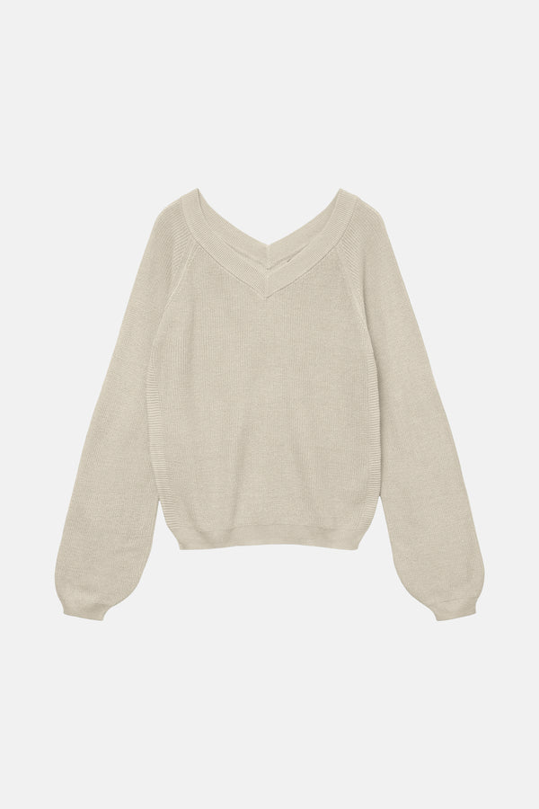 Pull col V Beige - VERO MODA®