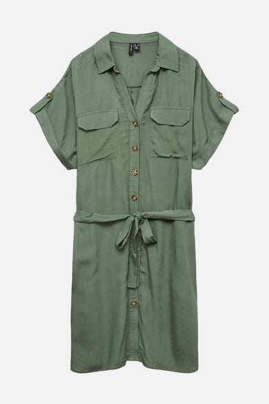 Kleedje met korte mouwen - Kaki