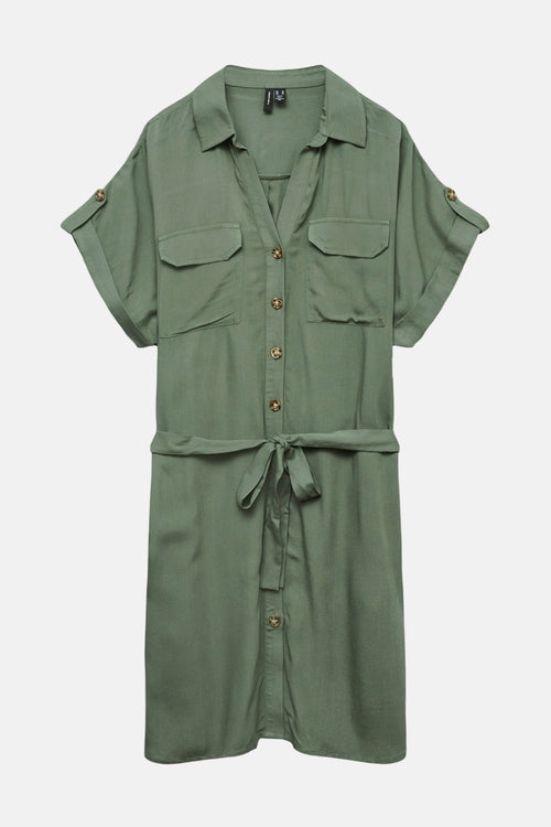 Kleedje met korte mouwen - Kaki