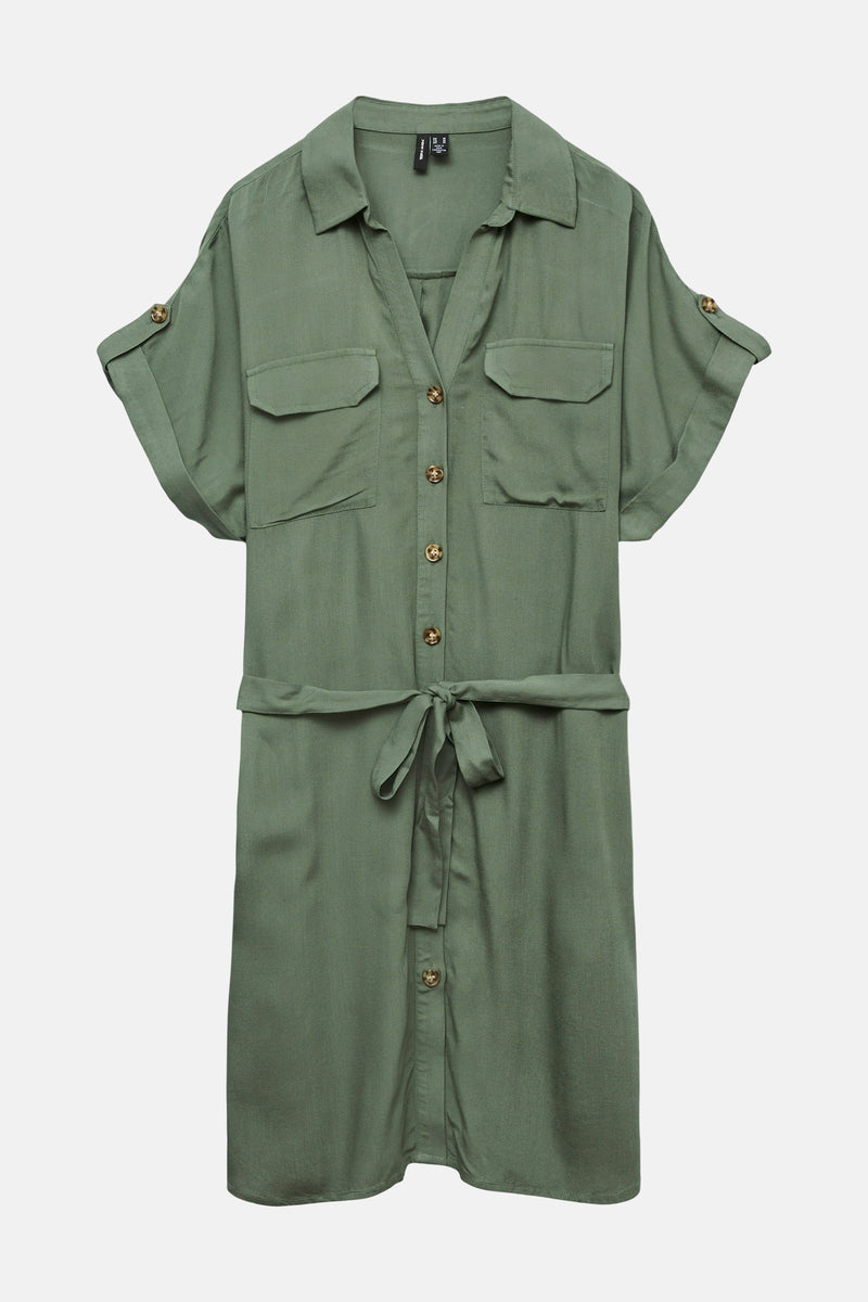 Kleedje met korte mouwen - Kaki