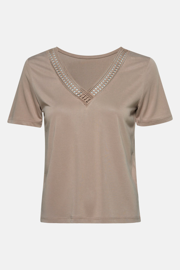 Top uni manches courtes Beige - VERO MODA®