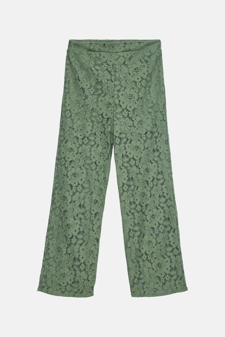 Pantalon vert de VERO MODA® en dentelle florale.
