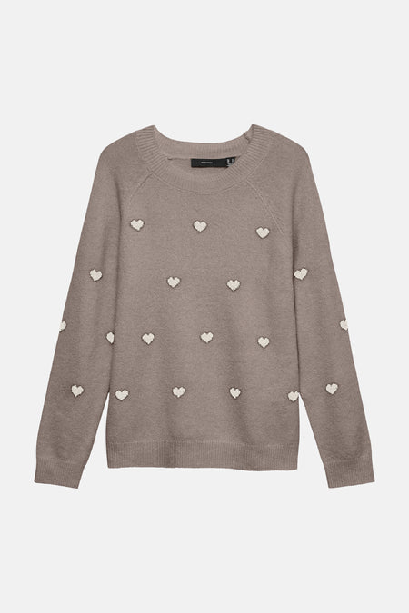 Pull col rond beige - VERO MODA®
