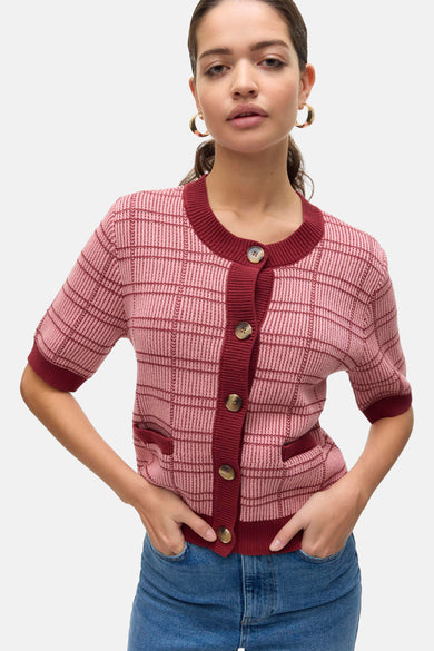 Pull met ronde hals - rood