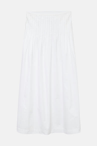 Jupe longue blanche de VERO MODA avec plis décoratifs à la taille.