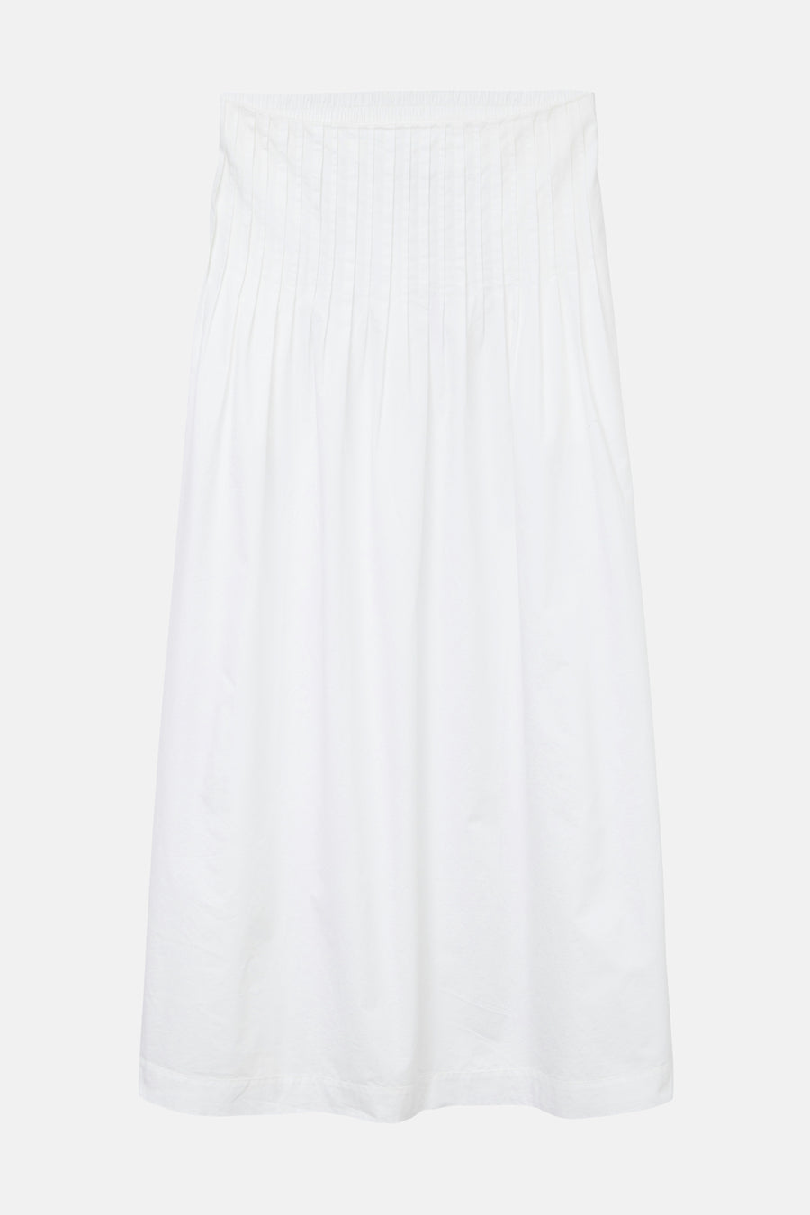 Jupe longue blanche de VERO MODA avec plis décoratifs à la taille.