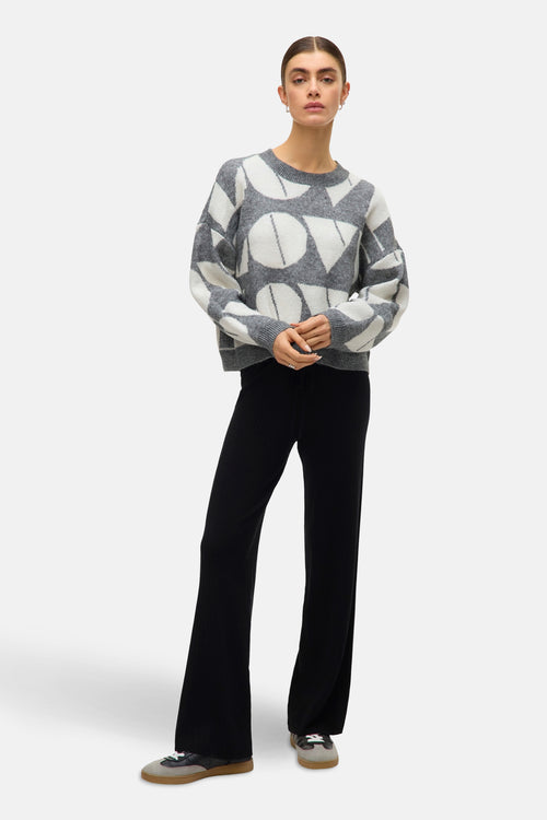 Pull met ronde hals - grijs