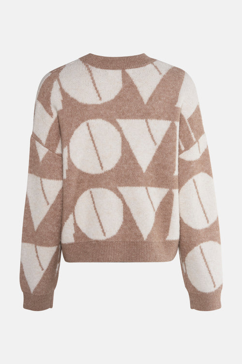 Pull met ronde hals - Beige