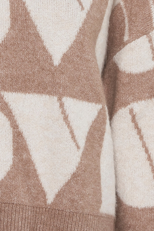 Pull met ronde hals - Beige