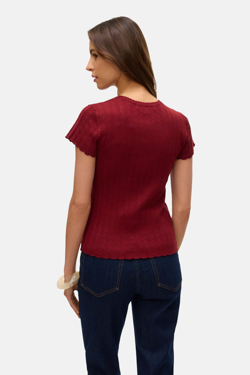 Top uni manches courtes rouge - VERO MODA®