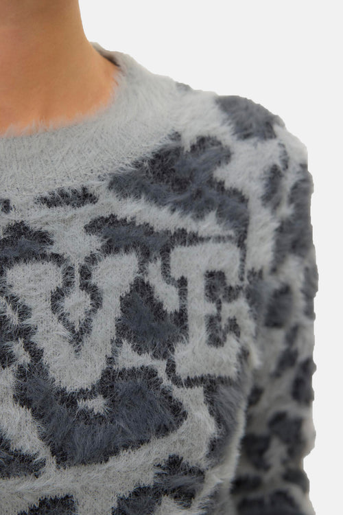 Pull met ronde hals - grijs