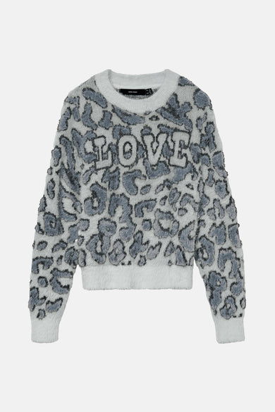 Pull met ronde hals - grijs