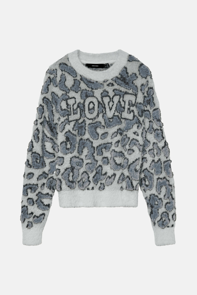 Pull met ronde hals - grijs