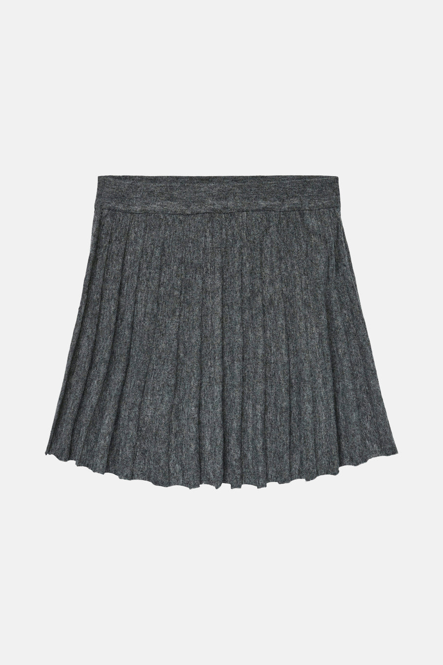 Grijze korte rok van VERO MODA, in geplisseerd breisel met een elastische tailleband.