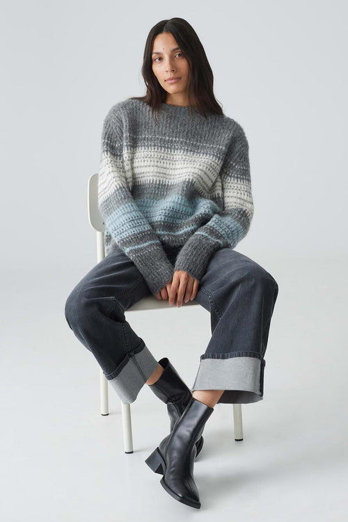 Pull col rond Bleu - OPUS