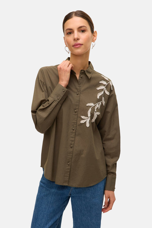 Hemd met lange mouwen - khaki