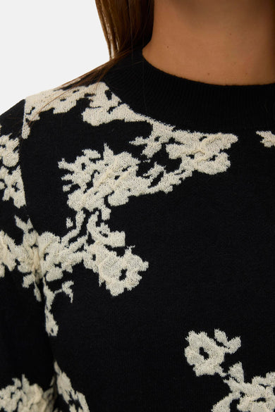 Pull met ronde hals - zwart