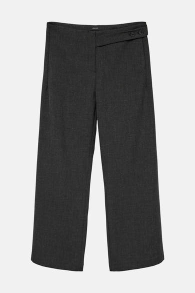 Pantalon gris de VERO MODA avec une ceinture à boutons asymétrique.