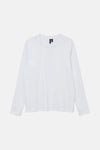 Top uni manches longues blanc de Vero Moda, présenté à plat sur fond uni.