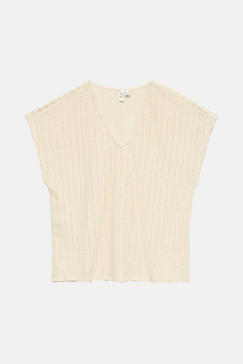 VMGLORIANA S/S V-NECK TOP JRS BTQ