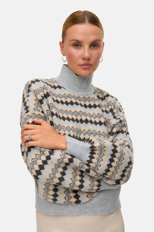 Pull à col roulé - Multicolore