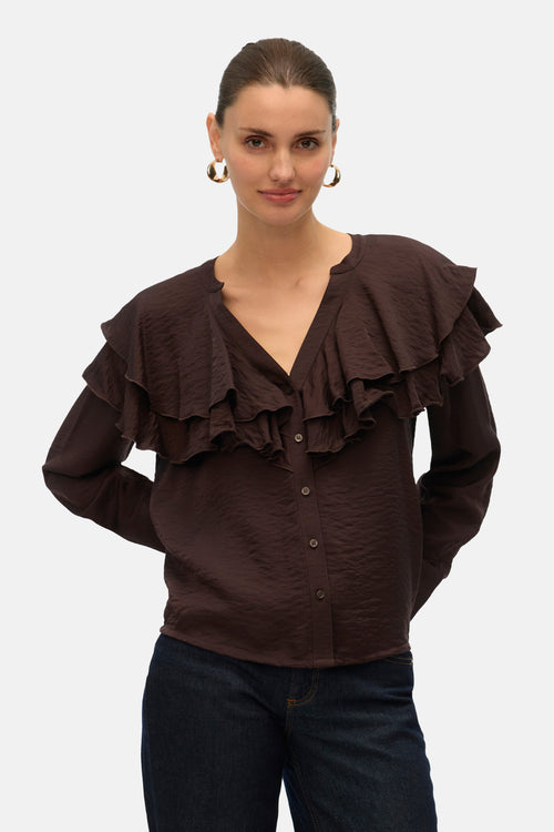 Hemd met lange mouwen - bruin