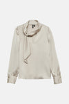 Blouse à manches longues - beige