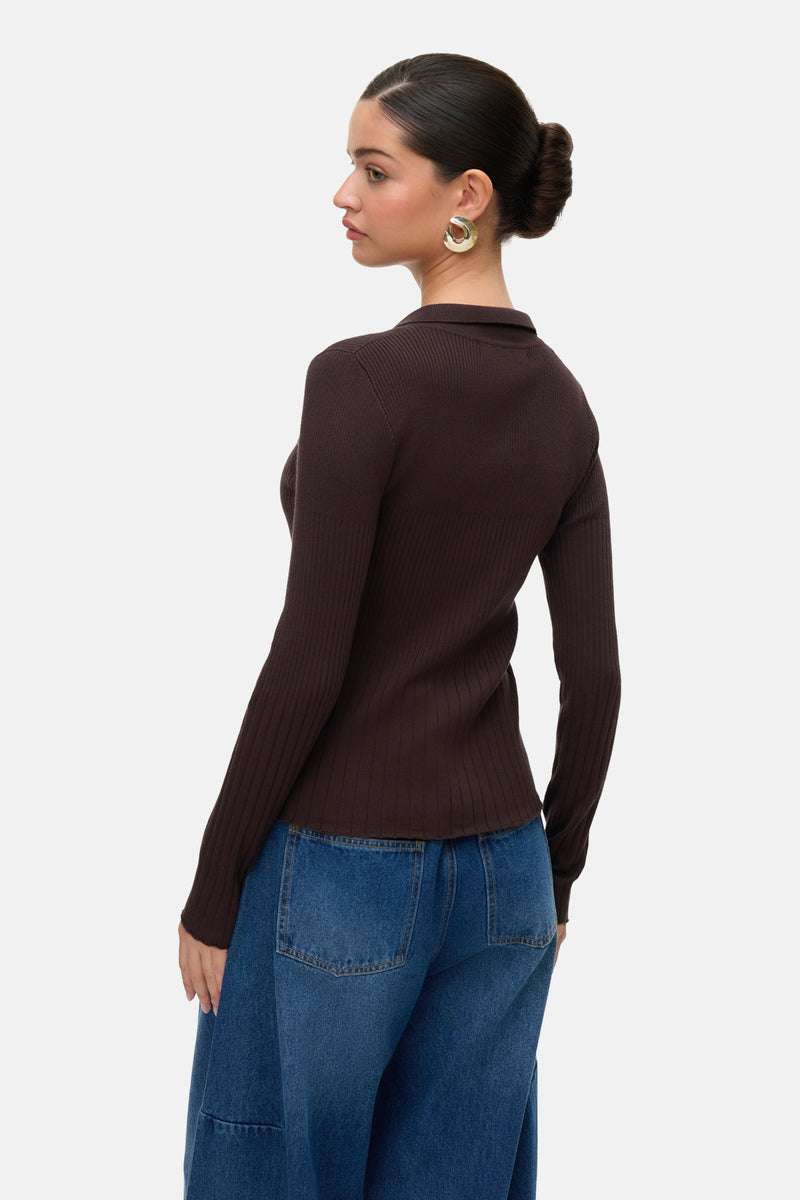 Pull met ronde hals - bruin