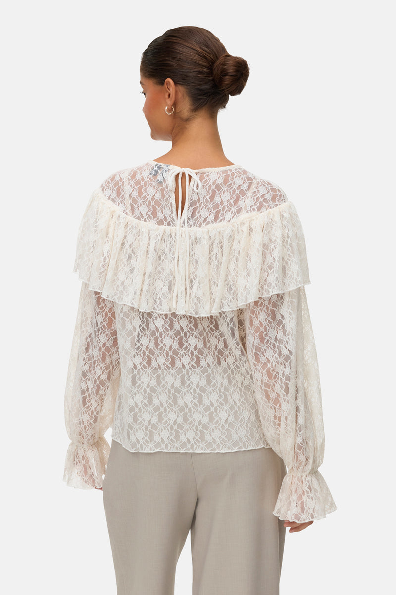 Blouse à manches longues - blanc