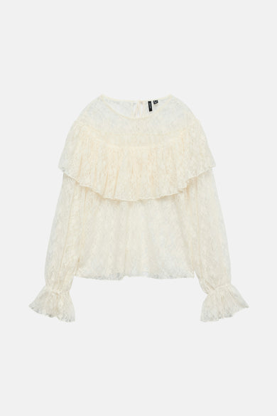 Blouse à manches longues - blanc