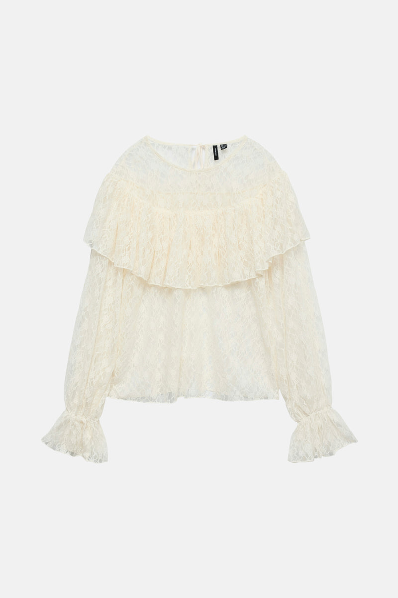 Blouse à manches longues - blanc