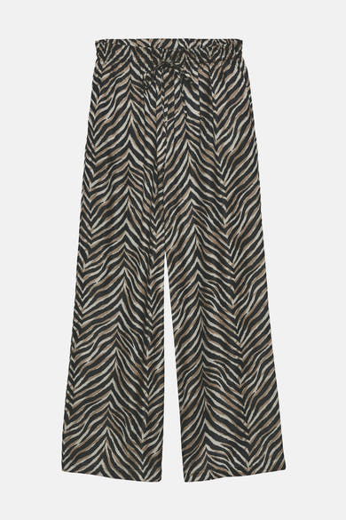 Multikleurige broek met zebraprint van Vero Moda, met elastische tailleband en trekkoorden.