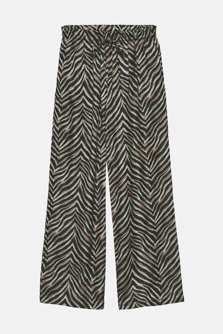 Multikleurige broek met zebraprint van Vero Moda, met elastische tailleband en trekkoorden.
