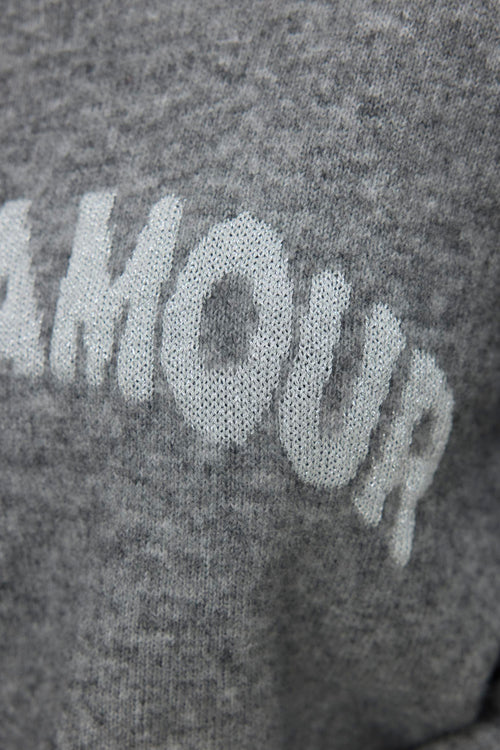 Pull met ronde hals - grijs