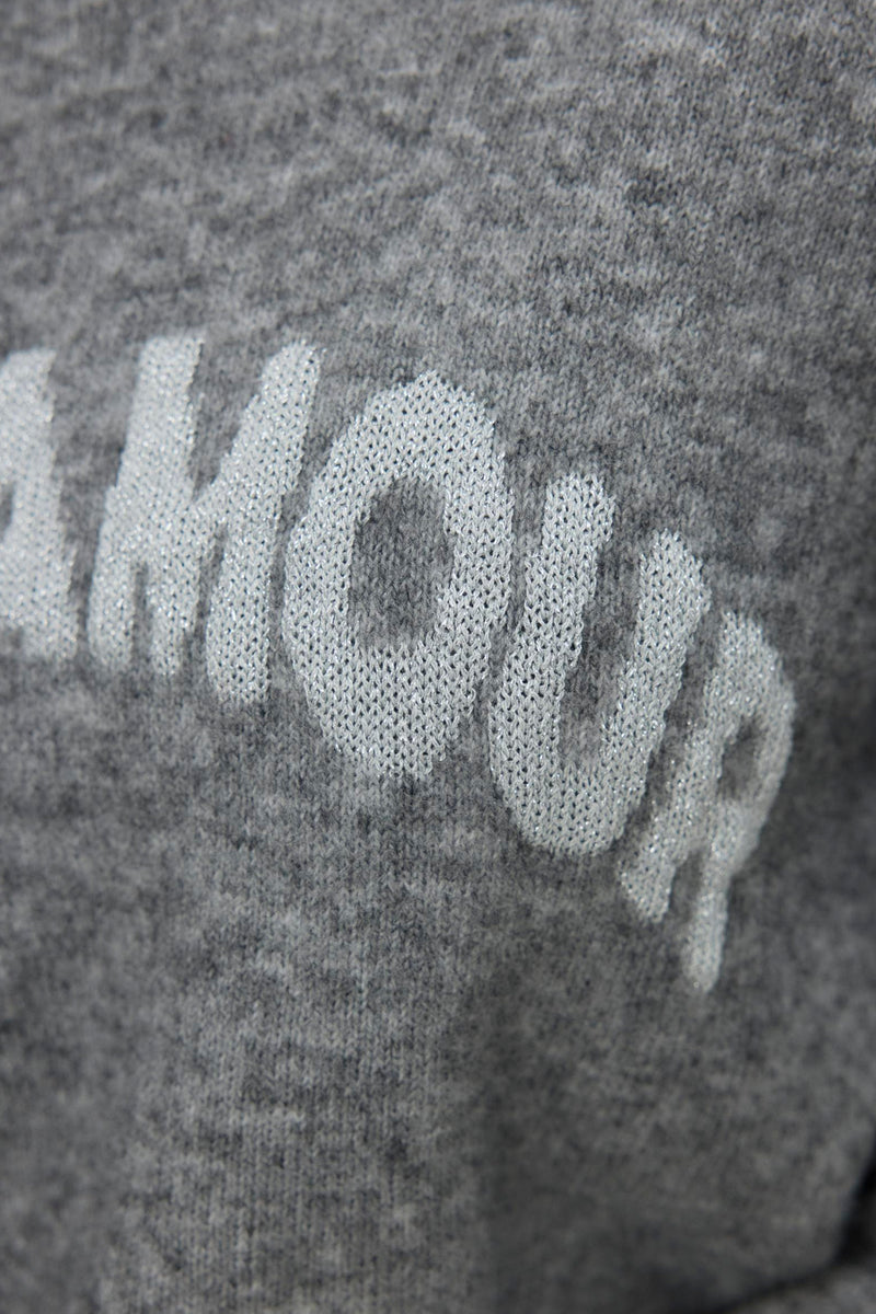 Pull met ronde hals - grijs