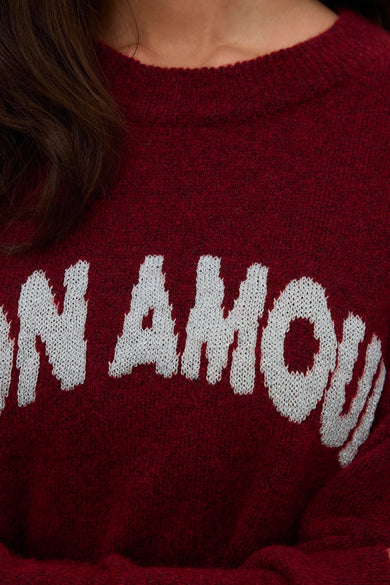 Pull met ronde hals - rood