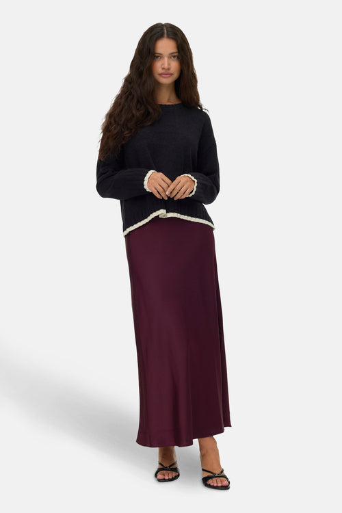 Pull met ronde hals - zwart