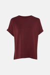 T-shirt à manches courtes brique de VERO MODA avec des manches retroussées.