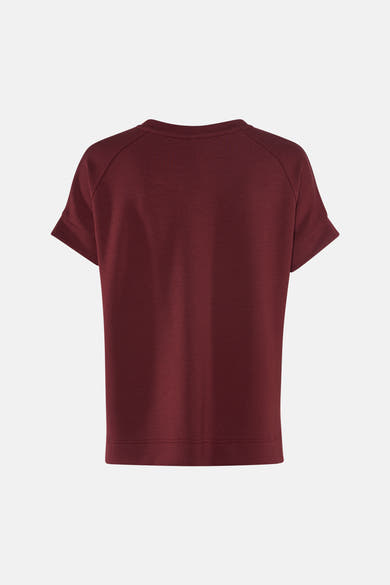 T-shirt brique à manches courtes de VERO MODA, avec manches à revers, sur fond neutre.