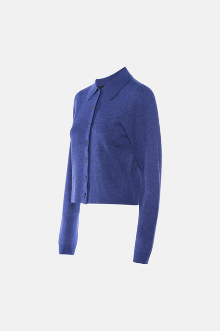 Cardigan bleu by VERO MODA®, avec col et boutons, en maille texturée.