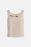 Beige mouwloos topje van VERO MODA, met knoopsluiting aan de achterkant.