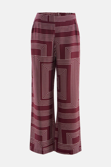 Pantalon multicolore de VERO MODA® à motif géométrique de couleur bordeaux et blanc.