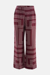 Pantalon multicolore de VERO MODA® à motif géométrique de couleur bordeaux et blanc.