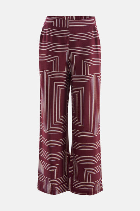 Pantalon multicolore de VERO MODA® à motif géométrique de couleur bordeaux et blanc.