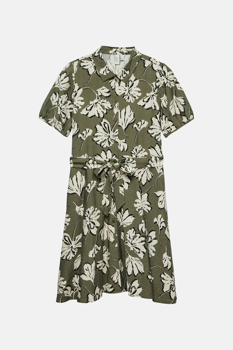 Robe multicolore par VERO MODA®, à motif floral, avec ceinture à nouer et manches courtes.